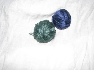 The yarn for the velvet project.  It is DK weight Mirisol Tupa, a silk and wool blend.